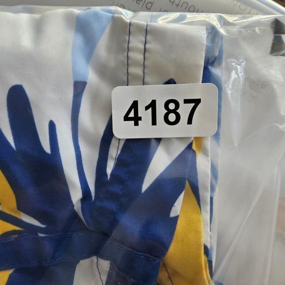 Miller Lite Swim Shorts Mens 35* Blue Adjustable Waist Cargo Pocket Floral Print - Picture 7 of 7